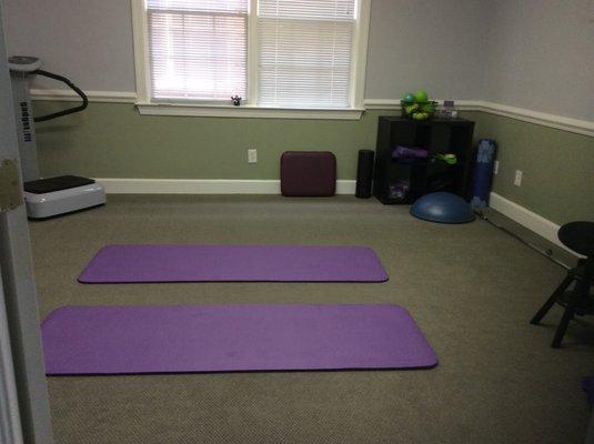 Physiotherapy room, Core Restore classes - a blend of yoga and Pilates for beginners or wounded weekend warriors