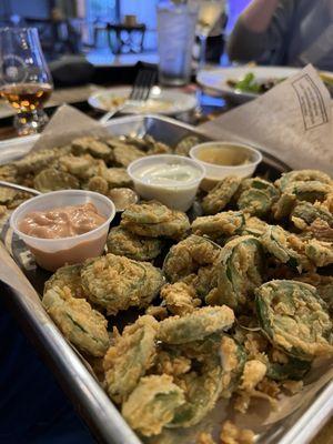 Fried pickles and jalapeños