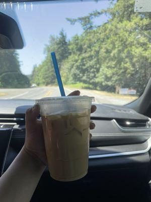 Brown sugar iced latte with oat milk