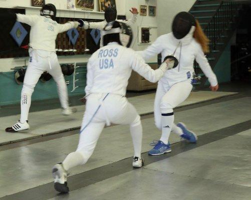 Bouting is a part of the fencing class that we all look forward to each lesson.