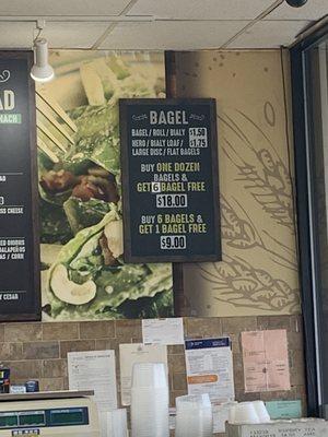 Bagel menu