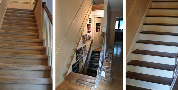 Stairs before and after.