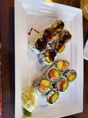 Lunch special - Eel Avocado and Alaska rolls