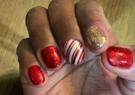 Candy Christmas nails with just  Gel!