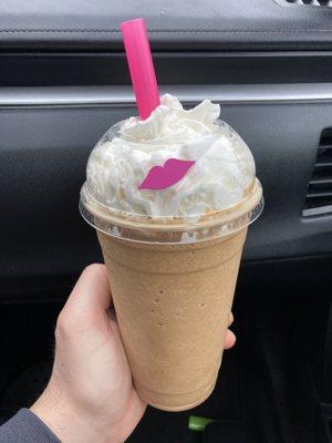 Frozen crème brûlée coffee frappe