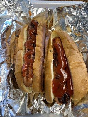 Double dogs w/ Ketchup for $4.50