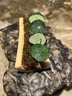 Beef tartar and caviar