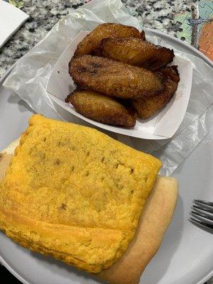 Beef Patty (Spicy) and Sweet Plantains