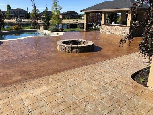 Beautiful stained concrete patio.