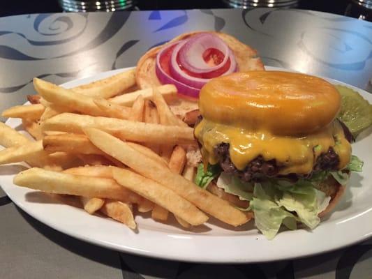 Texas BBQ burger with fries