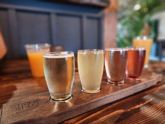 Flight of 4 4oz tasters - Pear, Winter Citrus, Blackberry Sangria, and Blood Orange Silo Seltzers