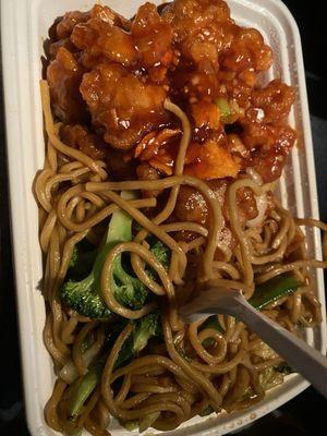 Orange Chicken with Vegetable Lo Mein