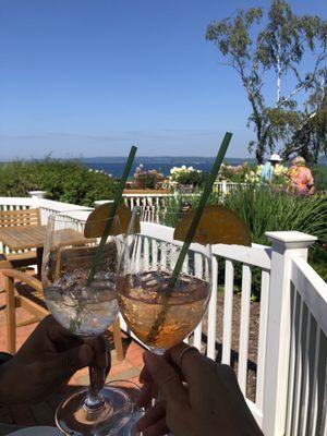 Patio for lunch- love the Aperol spritzes here!