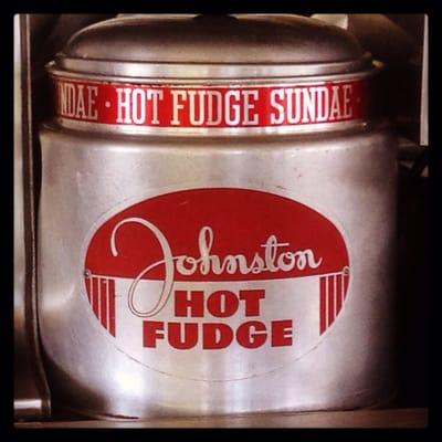 Vintage Johnston's Hot Fudge jar