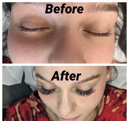 Before and After for with Volume lashes