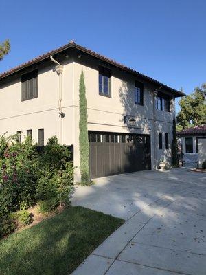 6" half round rain gutter system, two story apartment over a garage.