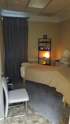 Our relaxing and comfortable massage room in our spa.