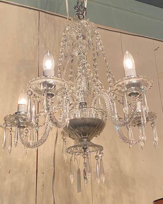 new to shop: crystal candlestick chandelier w/ 5 lights