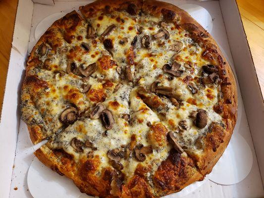 Mushroom and truffle pizza.