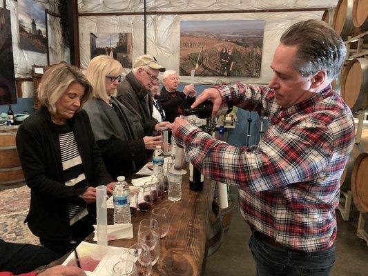 Jeff helping blend wine