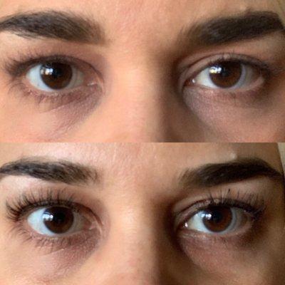 Before and after lash lift and tint!