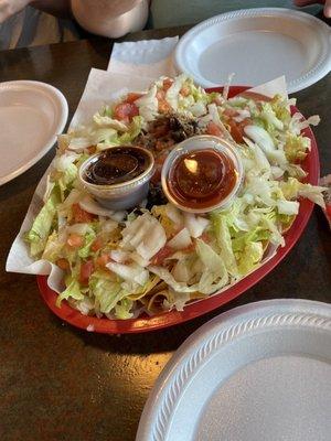 The BBQ nachos! HUGE portion.