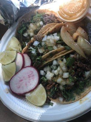 Al pastor, cabeza, carnitas tacos@2.50