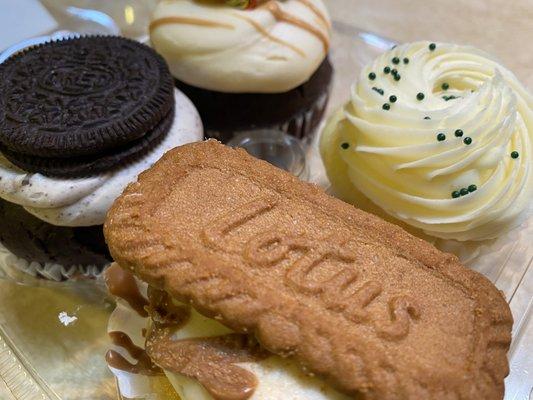 I bought four awesome cupcakes: Oreo, cookie butter, vanilla and chocolate PB.