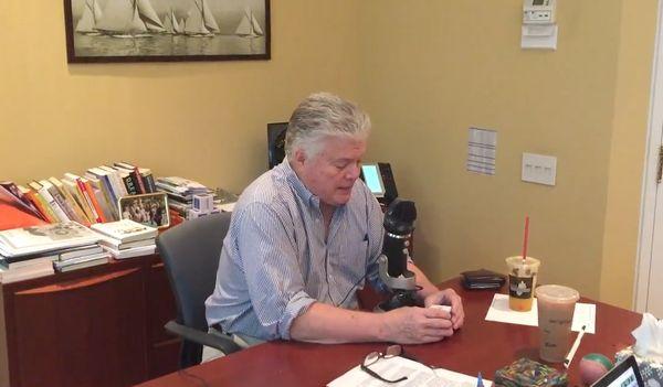 Dr. Hallowell doing an interview from his NYC office.