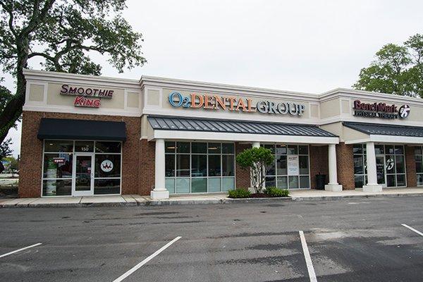 Storefront view of Wilmington NC  dentist O2 Dental Group