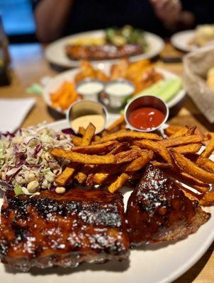 WR BBQ Combo - 2 Items baby backs, tri tip sweet potato fries and peanut coleslaw