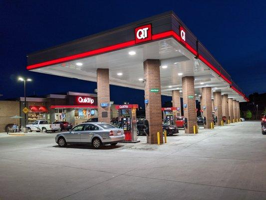 Outside. Gas station and convenience store. There are 16 pumps at this QT.