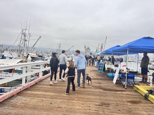 Shoppers at the SB fish market