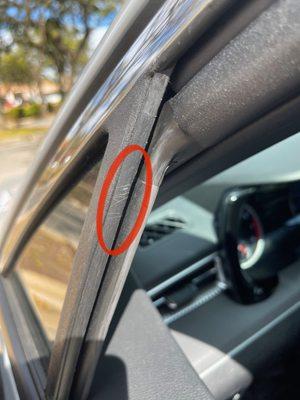 Exterior scratches to driver side