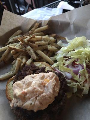 Burger and fries