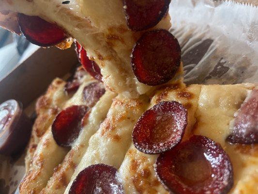 Cheesy bread stick custom order with pepperoni