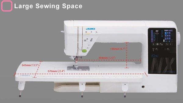 Revolutionary! New model HZL-NX7 by Juki. Quilting/Sewing Machine with 12 inch work bed & built-in dual-feed walking-foot! 350 stitches.