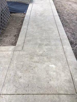 Stamped sidewalk