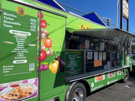 Menu on the truck