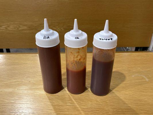 Three Sauces on Each Table