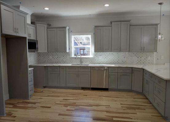 Kitchen cabinets.