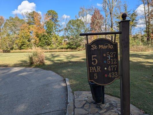 Hole 5 marker.