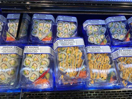 $5 sushi rolls are back (Tuesday)