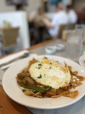 Pork carnitas Chilaquiles