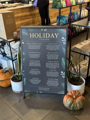 Holiday menu