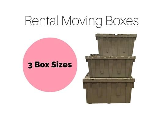 3 different moving box sizes!  Pink or grey moving boxes available!