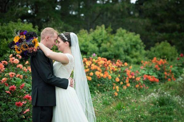 Fortunate farm post wedding ceremony in the flower field