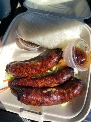 Lao sausage and sticky rice