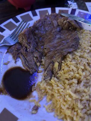 carne asada and rice