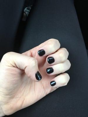 Excuse my dry hands. Black shellac.